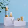 Conjunto de frascos de vácuo de ombro convexo, frasco de essência de loção oca galvanizada a ouro, 15ml, 20ml e 30ml, amostra de frasco de vácuo