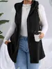Chaqueta chaleco de moda con capucha de felpa para mujer de otoño e invierno