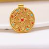 Wei Xue Mismo Estilo Duradero Dorado Arenoso Flor de Seda Auspicioso Ocho Tesoros Componer Colgante Nuevo Chino Diy Colgante Cadena de Lana