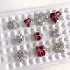 Caixa de Presente Liga de Zinco Strass Acessórios para Nail Art, Brilhante Luxo Leve Translúcido Branco Champagne Vermelho Coração Inclinado Decorações de Strass para Unhas
