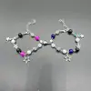 Pulseira Cruzada Europeia e Americana para Casal Melhores Amigos Dados Preto e Branco Hip-hop Feita à Mão Violão Microfone Estrela de Cinco Pontas Pulseira