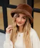 P0231 directo de fábrica transfronterizo sombrero de pescador de felpa para mujer multicolor todo a juego sombrero de cubo europeo y americano engrosado cálido