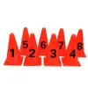 Cono marcador de 23 cm, cono de fútbol, números del 1 al 8, modelo nuevo de obstáculo, equipo de entrenamiento de baloncesto y fútbol