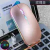 Mouse Sem Fio Luminoso Silencioso, Modo Duplo Bluetooth 2.4g, Recarregável para Uso no Escritório e em Negócios, Venda Direta do Fabricante
