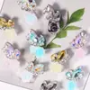 Mariposa de Pedrería 3D Flor Rosa Agujero Recto Cuentas Sueltas DIY Llavero de Teléfono Cadena de Bolso Accesorios Venta al Por Mayor