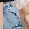 Comercio Exterior Europa y Estados Unidos Verano Nuevo Traje de Niña Dulce y Cool para Niños Top de Tirantes Pantalones de Mezclilla Riñonera Producto Nuevo