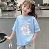 Nuevas y Elegantes Camisetas de Manga Corta para Niñas Mayores Verano 2026, Camisetas de Manga Corta Estampadas de Algodón Puro Casual para Niñas de Moda