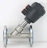 Válvula de Assento Angular Pneumática com Flange de Aço Inoxidável 304 Resistente a Altas Temperaturas de Vapor Tipo Y Válvula de Fechamento com Controle de Ar Dn25 32 40 50