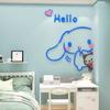 Perro de Canela Dibujo Animado Princesa Pegatinas de Pared Habitación Infantil Diseño de Pared Lindos Pegatinas de Fondo de Cabecera Autoadhesivas