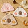 Toalla de capibara vellón coral absorbente de secado rápido dibujos animados para niños para colgar toalla de baño toalla de mano lindo