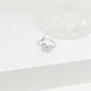 Anillo Abierto de Mariposa Más Vendido Transfronterizo, Elegante para Mujer Pulido al Aceite Simple y Moderno Versátil Joyería Anillo de Acero de Titanio