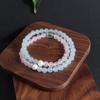 Nueva pulsera china de piedra natural con doble círculo de aguamarina en polvo y cristal, pulsera de moda al por mayor, combina con todo, explosiones de TikTok en vivo.