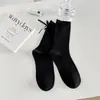 Meias Estilo Japonês JK Femininas Cor Sólida Laço Meias Femininas Agulha Dupla Puxar Meias de Fio Todas as Ocasiões Moda Ins Meias Cinzas