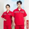 Ropa de Trabajo de Manga Corta de Poliéster y Algodón de Verano Estilo DSLR con Cuatro Bolsillos Parte Superior Multibolsillos Manga Corta de Poliéster y Algodón Ropa de Trabajo para Taller Ropa de Protección Laboral