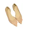 Sapatos femininos elegantes e bonitos para o trabalho, novo modelo primavera-verão 2026, para mulheres baixinhas, com aumento interno de altura, cor nude, fivela quadrada, bico fino e bico quadrado, sapatos de salto baixo