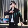 Casaco Masculino Cheio Bonito Primavera e Outono Casaco Cheio Bonito Roupa Masculina 2023 Nova Marca de Moda Jaqueta com Gola de Cor Contrastante