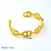 Europa y Estados Unidos INS nueva flor de alta gama 18K pulsera versión ancha personalidad exagerada pulsera de hoja de acero inoxidable joyería mujeres