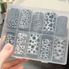 Caja de Set de 10 Papeles de Transferencia para Uñas con Diseños Florales Mixtos, Tulipán de Primavera Nuevo, Flor de Melocotón, Pegatinas para Uñas en Forma de Corazón al por Mayor