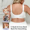 Sujetador de Tallas Grandes Estilo Europeo y Americano con Almohadillas Adhesivas, Sin Varillas, Diseño de Escote en V Push-Up, Sujetador de Tirantes Cruzados [Personalizable]