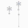 Pendientes Asimétricos de Copo de Nieve de Circonita "Amor en la Región Nevada" Pendientes de Lujo Ligero Avanzados de Otoño e Invierno Elegantes Aretes Exquisitos
