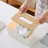 Caixa de Lenços de Madeira, Porta-Papel Toalha Moderno, Caixa Criativa de Guardanapos para Casa, Caixa de Lenços de Papel Fofa e Simples para Sala de Estar e Uso no Carro