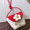 Bolsa Pequena Infantil de Desenho Animado da Moda Coreana Nova de Primavera e Verão, Bolsa Transversal Tridimensional de Celebridade da Internet, Bolsa de Palha, Porta-Moedas Feminino de Celebridade da Internet
