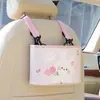 Cubo de almacenamiento para coche Blue Rain, diseño de oso y conejo lindos de dibujos animados, organizador de almacenamiento para coche, cubo de basura colgante multifuncional para coche