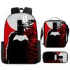 Mochila de Dibujos Animados de Venta Caliente Transfronteriza Batman Batma Mochila Escolar Bolso de Hombro Estuche para Lápices Juego de Tres Piezas