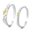 Anillo de Pareja Galaxia de Plata de Ley 925 para Hombres y Mujeres, Anillo de Diseño de Nicho de Lujo Accesible, Regalo de Cumpleaños para Novia