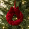 Guirlanda de Natal de Veludo Transfronteiriça Enfeite para Porta da Frente Laço Trançado DIY Decoração de Natal Ornamento Pendurado