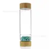 Copo de Pedras Naturais de Cristal com Tampa de Bambu Copo de Energia de Pedras Copo de Água Mágica