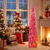 2025 Novo Venda Quente Transfronteiriça Vermelho Rosa Árvore de Natal Cenário de Festa Layout Decorações de Natal
