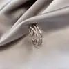 Anillo Abierto de Cruz para Dedo Índice Ajustable para Mujer Ins Tendencia Elegante Estilo Frío Popular Diseño de Moda Anillo Sencillo