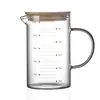 Vaso de Vidrio Resistente al Calor Personalizable con Taza Graduada, Matraz Medidor de Gran Capacidad, Vaso de Vidrio de una Sola Capa para Hornear en la Cocina y Uso Profesional
