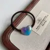 Nueva Diadema para el Cabello de Acetato Etiqueta Dorada Forma de Corazón Primavera y Verano Gama Alta Coreana Francesa para Mujer Banda Elástica para Cola de Caballo Alta Diadema