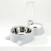 Dispensador Automático de Comida y Agua, Comedero para Gatos y Perros con Forma de Oreja de Gato, Comedero para Mascotas de Acero Inoxidable, Doble Comedero para Mascotas