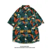 Camisa Floral Retro Vintage Estilo Hong Kong de Manga Corta Diseño Estilo Tailandés Hawaiano Camisa de Marca Atractiva de Moda para Hombres y Mujeres