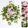 Guirlanda de Peônia da Primavera Transfronteiriça Pano de Seda Decoração Suspensa para Porta de Casa Ornamento de Flor Artificial Decoração de Parede Decoração Suspensa Guirlanda de Peônia Simulada