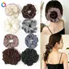 Qi Yue Temperamento Francés de Alta Gama Goma para el Pelo Estilo Intestino Grande para Mujeres Encaje Plisado Estilo Perezoso Banda de Goma de Alta Elasticidad Cuerda para el Pelo Accesorios para el Cabello