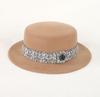 Sombrero de fieltro para mujer otoño e invierno 2023 estilo europeo y americano sombrero bombín de lana para mujer elegante retro sombrero plano sombrero de fieltro sombrero de jazz de socialité francés