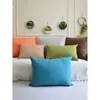 Funda de almohada de lino sintético de color sólido simple nórdico sin relleno Almohada lumbar rectangular de oficina Cojín de respaldo de sofá Gris