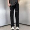 Pantalones vaqueros blancos de estilo moderno de High Street para hombre, estilo americano, con cremallera recta y abertura.