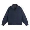 Jaqueta Masculina Moda Nova Primavera e Outono Tangkez, Marca Tendência Gola Alta Casual Versátil Corte Solto Jaqueta de Trabalho para Casal