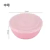 Tigela Estudante de Palha de Trigo com Tampa Tigela de Refeitório de Dormitório Tigela de Sopa de Macarrão Doméstica de Plástico Tigela de Frutas Grande Média Pequena Tigela de Refeição