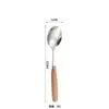 Mango de madera de haya cuchillo para bistec de acero inoxidable tenedor cuchara vajilla para el hogar palillos de madera suministros de hotel cuchara de postre tenedor tenedor de fruta
