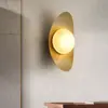 Luminária de parede minimalista moderna, ecológica, estilo americano nórdico, em cerâmica, metal e madeira, cor bege, para decoração de casa e projetos de hotel