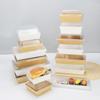 Caja para Tartaleta de Huevo con Tapa, Caja Desechable con Forma de Barco, Caja de Papel para Empaque de Rollo Suizo, Caja Cuadrada para Llevar Barbacoa, Sushi, Sándwich