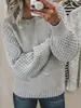 26 Suéter de Punto Trenzado Nuevo de Primavera y Otoño Transfronterizo Amazon Ropa para Mujer Suéter Holgado de Manga Larga Cuello Redondo Suéter de Punto Trenzado para Mujer