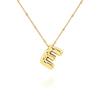 Colar de Ouro 14K Banhado a Cobre 26 Letras Pingente de Pescoço Corrente Bolha Letras Colar Colar Letras de Biscoito Colar Fronteira Cruzada