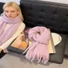 Chal de Otoño e Invierno de Alta Gama Transfronterizo con Borlas Largas, Bufanda Gruesa de Color Sólido Estilo Coreano, Longitud Extendida para Calidez